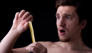 Man horrified by the size of his dick